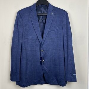 NEW Peter Millar Bennett Blazer 44L Navy Blue Glen Plaid Soft Jacket Sport Coat
